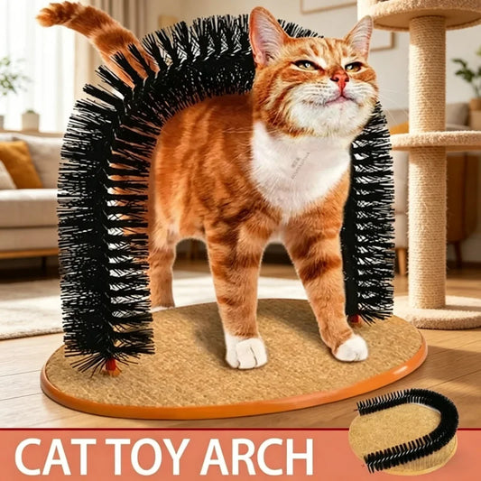 2-in-1 Katzenpflegebogen – Bürste und Kratzmatte